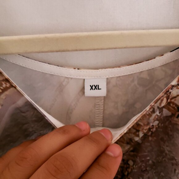 Woman Crystal Rock Print Tie Dye Relaxed Lightweight Blouse Plus Size XXL - Picture 4 of 11